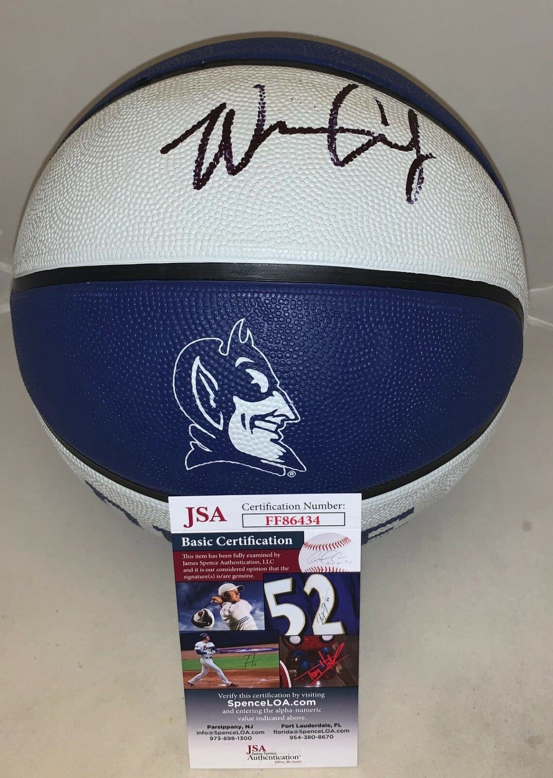 Wendell Carter Jr. signed Duke Blue Devils F/S Logo Basketball autographed JSA