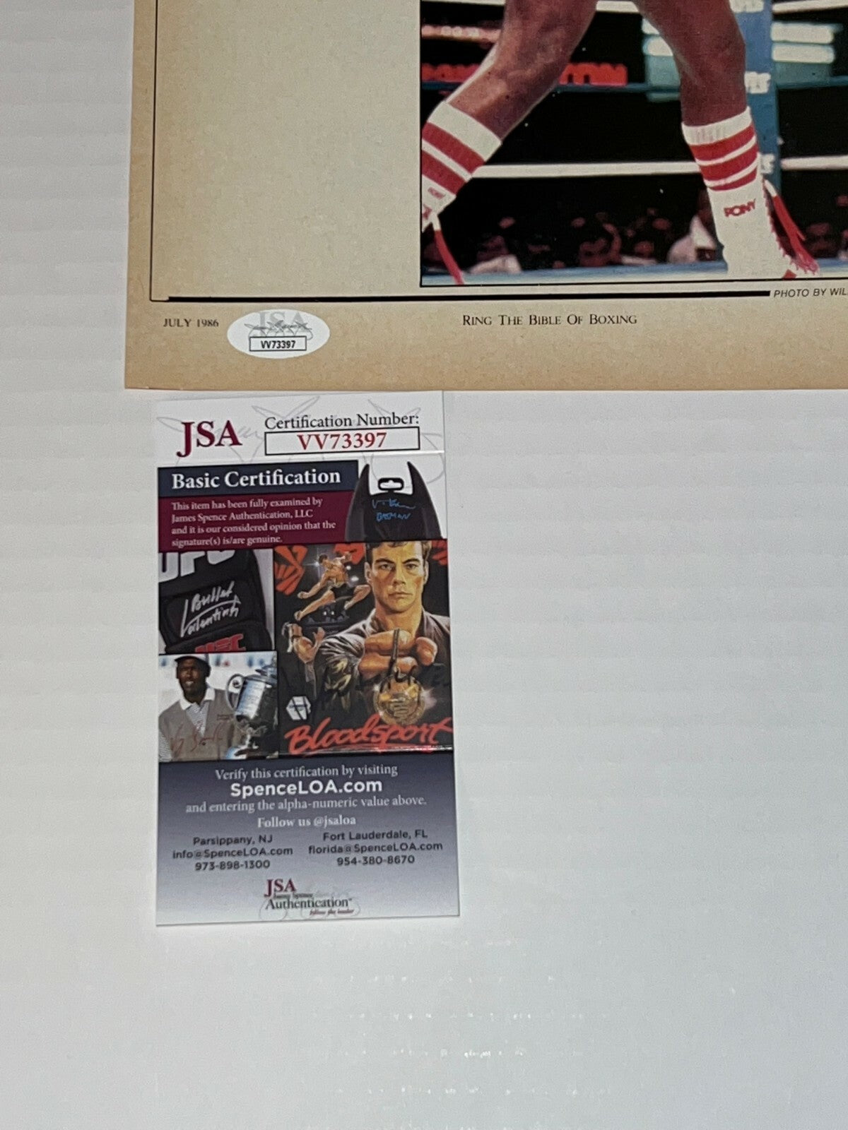 Michael Spinks Jinx signed Magazine Page Boxing Champ autographed 11 JSA