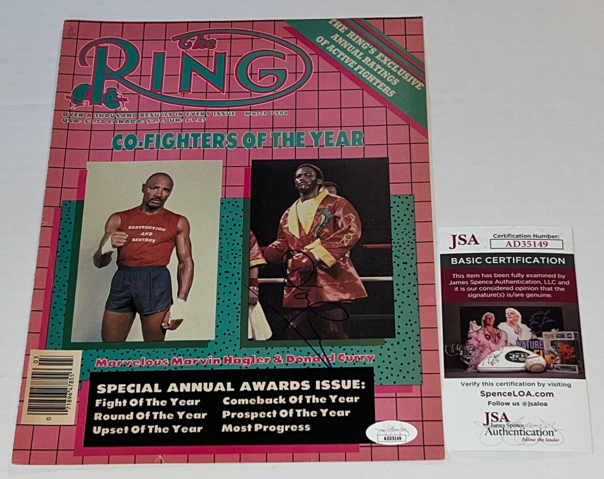 Donald Curry Cobra signed Magazine Page Boxing Champ autographed 5 JSA