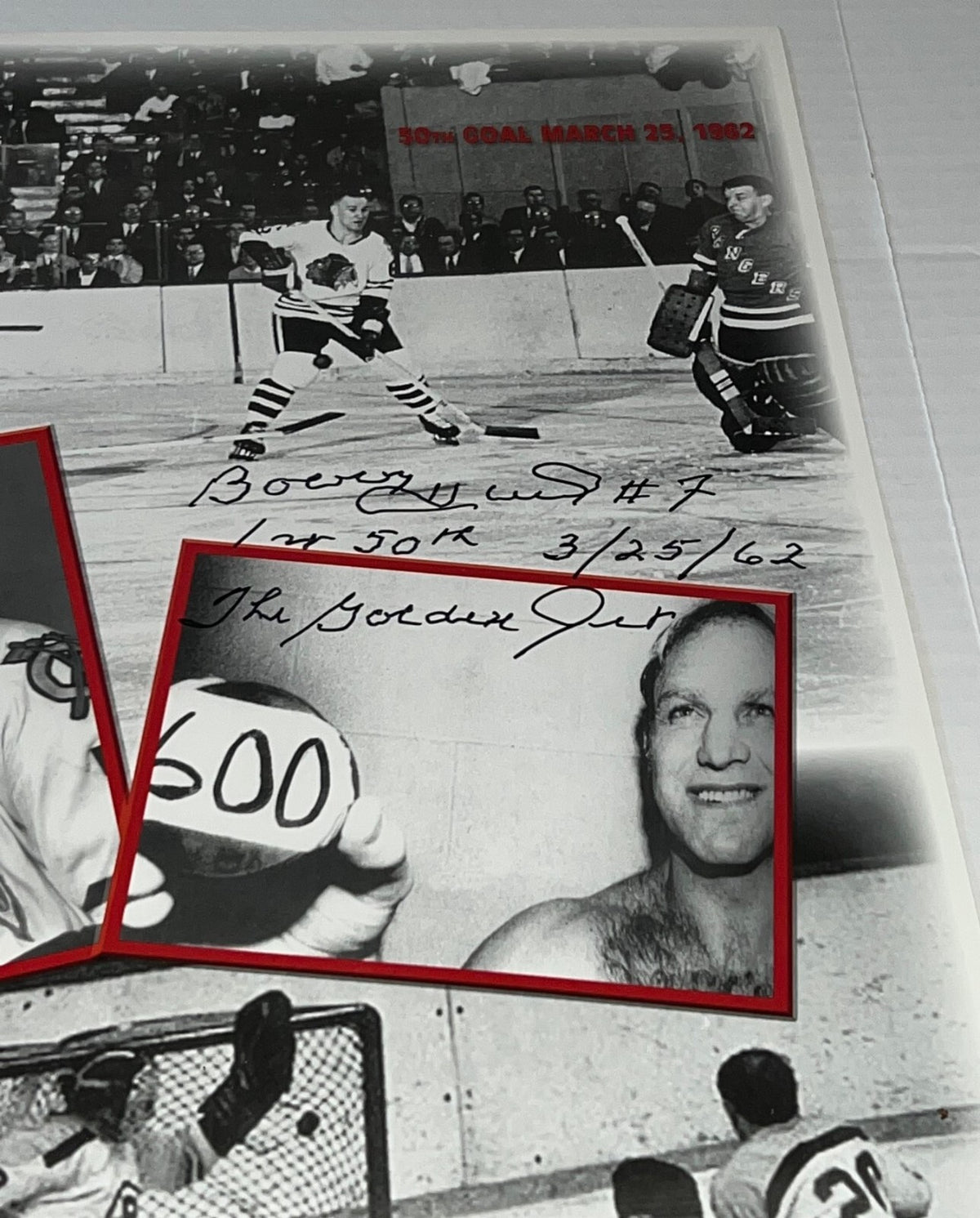 Bobby Hull signed Chicago Blackhawks 24x18 Poster W Inscriptions autographed JSA