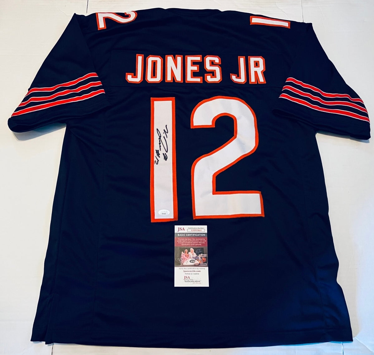 Velus Jones Jr. Chicago Bears signed Custom jersey autographed JSA